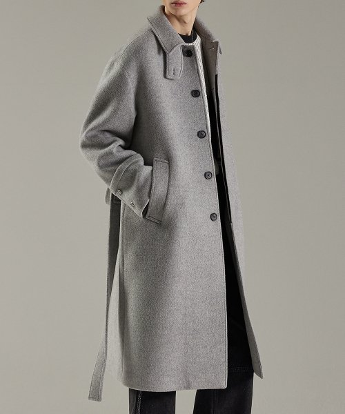 메종미네드(Maison Mined) Light Grey Balmacaan Robe Coat - 349,000 | 무신사 스토어