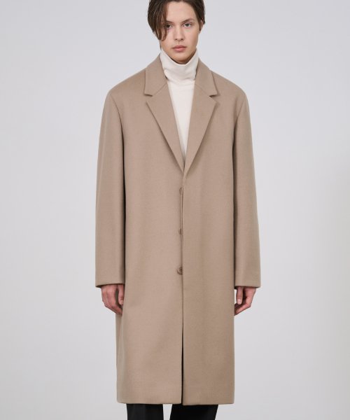 MUSINSA | DRAWFIT Premier Pure Cashmere Hidden Single Coat [MOCHA BEIGE]