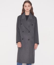 WOOL BLENDED DOUBLE BREASTED COAT_GREY