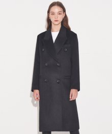 WOOL BLENDED DOUBLE BREASTED COAT_BLACK