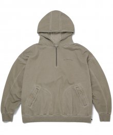 Overdyed 1/4 Zip Hoodie Beige