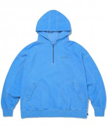 Overdyed 1/4 Zip Hoodie Blue