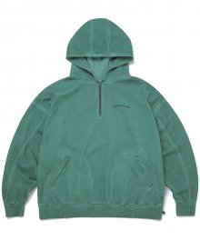 Overdyed 1/4 Zip Hoodie Blue Green