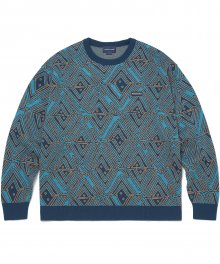 African Jacquard Sweater Navy