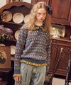 Floral Frill Rams Wool Knit_Bluish Violet