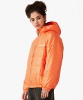 QUILTED PUFFER JACKET - ORANGE