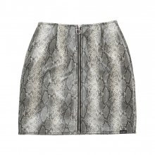 Python Zipper Mini Skirt [Beige]