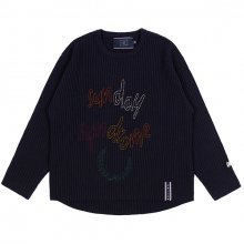 SUNDAY SYNDROME SCRIBBLE LOGO KNITWEAR_NAVY