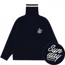 SUNDAY SYNDROME KNITTED TURTLENECK_NAVY