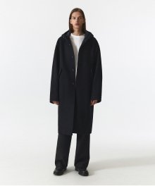 WOOL HOODED COAT MEN JA [NAVY]