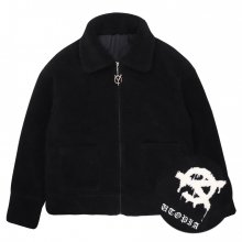 BACK FLOW LOGO FLEECE JACKET- BLACK