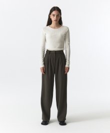 WOOL OVER PANTS WOMEN JA [KHAKI GRAY]