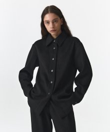 WOOL OVER SHIRTS WOMEN JA [BLACK]