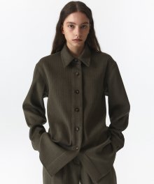 WOOL OVER SHIRTS WOMEN JA [KHAKI GRAY]