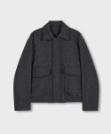 아워스코프(OURSCOPE) Zip-up Wool Bellows Jacket (Charcoal)