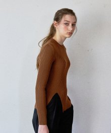 LTG6 SLIT KNIT(BROWN)