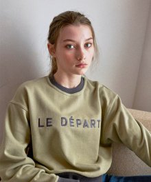 LTG6 COLOR BLOCK SWEATSHIRT(GREEN)