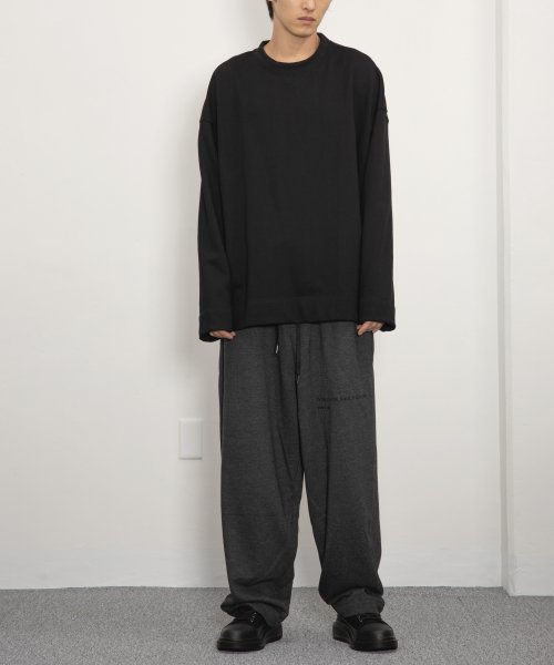 Широкие мягкие спортивные брюки RP0036 с вышивкой (Charcoal)