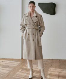 Soft Wool Double Trench Coat_Oatmeal