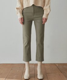 Clear Slim Straight Cotton Pants_Khaki Gray