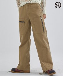 MELONY DYING WIDE PANTS BEIGE