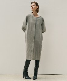 언발란스 브이넥 벨트드레스 UNBALANCE V-NECK BELTED DRESS - GREY