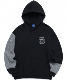 STAMP MIXED HOODIE (BLACK)