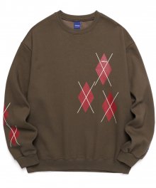 BIG ARGYLE SWEATSHIRTS (KHAKI)