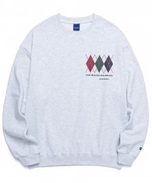 SMALL ARGYLE SWEATSHIRTS (MELANGE WHITE)