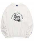 PUPPY STAMP SWEATSHIRTS (WHITE)