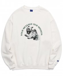 PUPPY STAMP SWEATSHIRTS (WHITE)