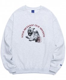 PUPPY STAMP SWEATSHIRTS (MELANGE WHITE)