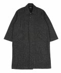 Herringbone Raglan Overcoat [Black]