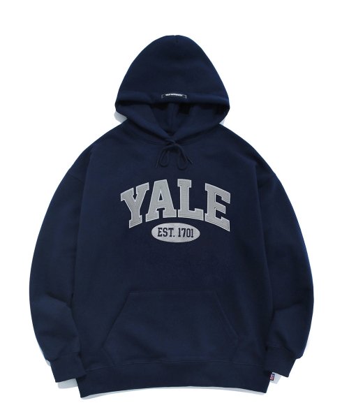 MUSINSA | YALE 2 TONE ARCH HOODIE NAVY