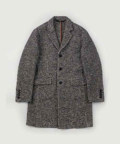 Однобортное шерстяное пальто в клетку [Beige]