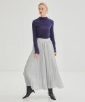 온느(ONNE) Glittered Pleated Long Skirt - Silver