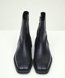 BLACK square toe 3D detail boots(MH003)