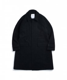 Rath Wool Balmacaan Coat Black