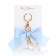 BLUE RIBBON HEART LOGO KEYRING