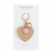 GOLD HEART GO FOR IT GIRL KEYRING