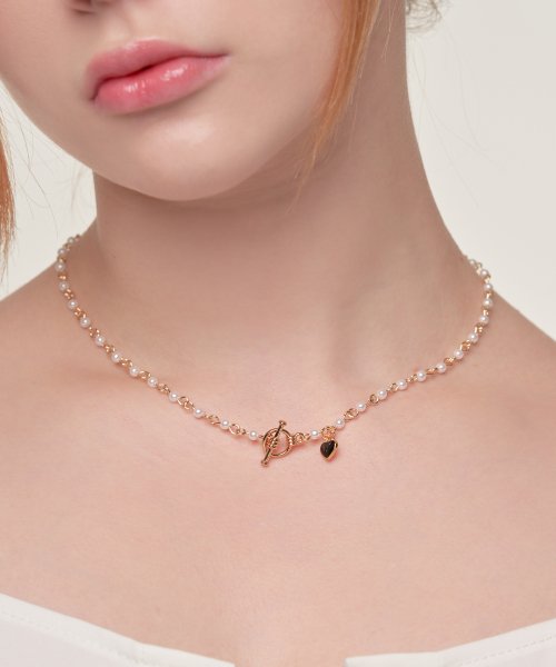 HAWHA - Heart Toggle Pearls Choker