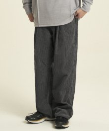 Corduroy Deep One Tuck Pants [Charcoal]