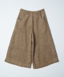 Loop Yarn Wool Wide Crop Pants Beige