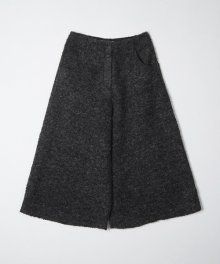 Loop Yarn Wool Wide Crop Pants Charcoal