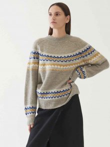fair isle round knit (grey)