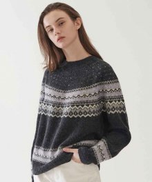 fair isle round knit (dark grey)