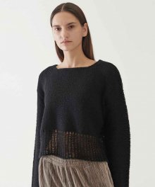 loose weaving hole knit (black)