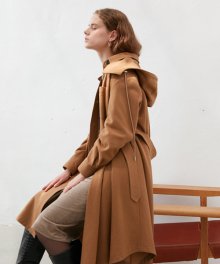 WOOL HOODED OVER TRENCH COAT_CAMEL [U0W0N701/80]