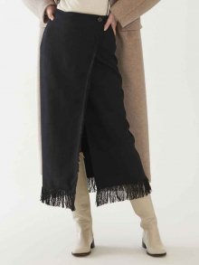 fringe tweed skirt