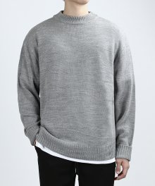LOW NECK KNIT (GRAY)
